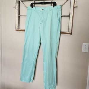 Vineyard Vines Men's Seafoam Green Men's Slim Fit Breaker Pants 35x30